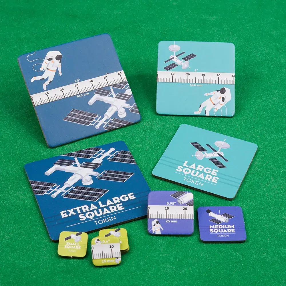 With smooth clay-coated printing surfaces, and deep, precise die-cuts to ensure you don’t get peeling or tearing, your punchboard tokens will keep that freshly-popped feeling for years to come