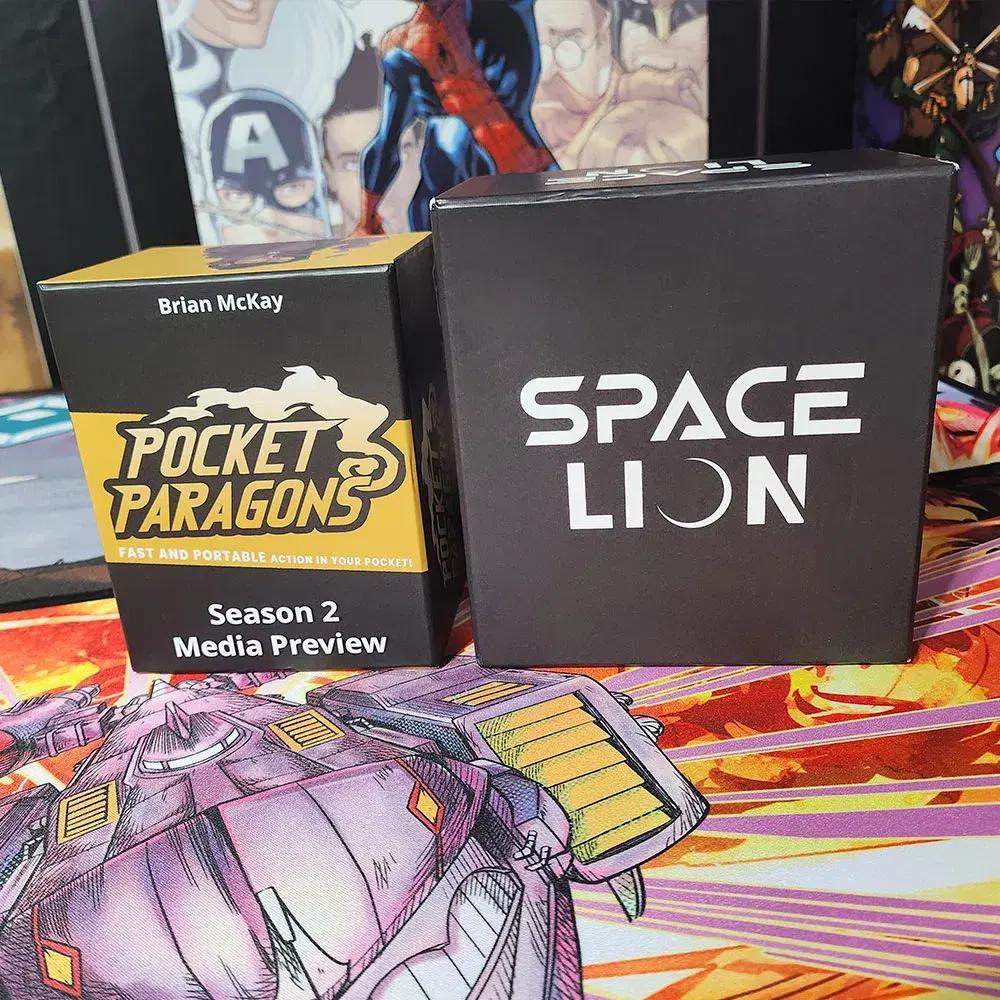 Chris Solis uses Launch Lab for small-batch board game printing to create media kits for Pocket Paragons Round 2 in preparation for Kickstarter