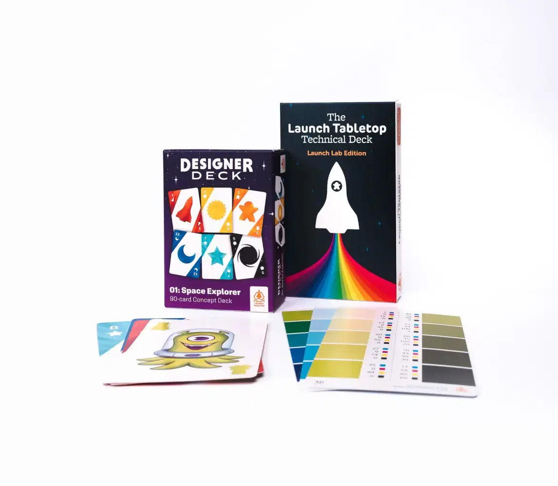 Find the perfect components for your game with Launch Lab. Choose from a range of materials and customize texture, size, and finish. It is possible to customise any item in your game. We even offer custom game cards in many sizes, from Mini-American to Tarot to Poker and more.